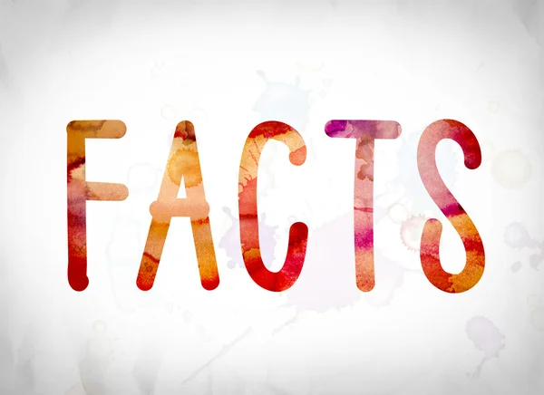 Facts Concept Watercolor Word Art — Stock Photo, Image