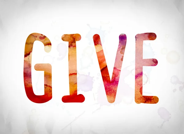 Give Concept Watercolor Word Art — Stock Photo, Image