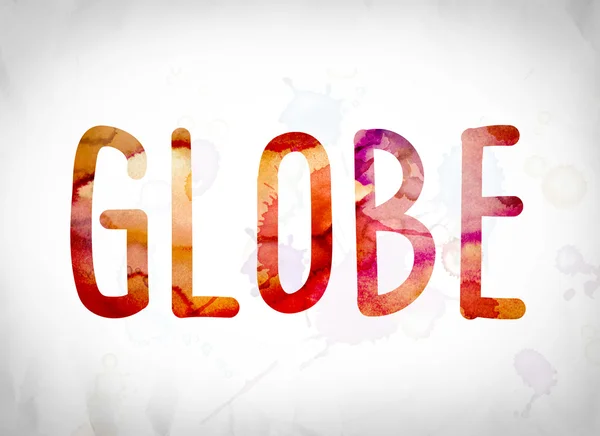 Globe Concept Watercolor Word Art — Stock Photo, Image