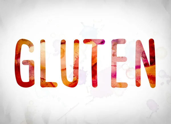 Gluten Concept aquarel WordArt — Stockfoto