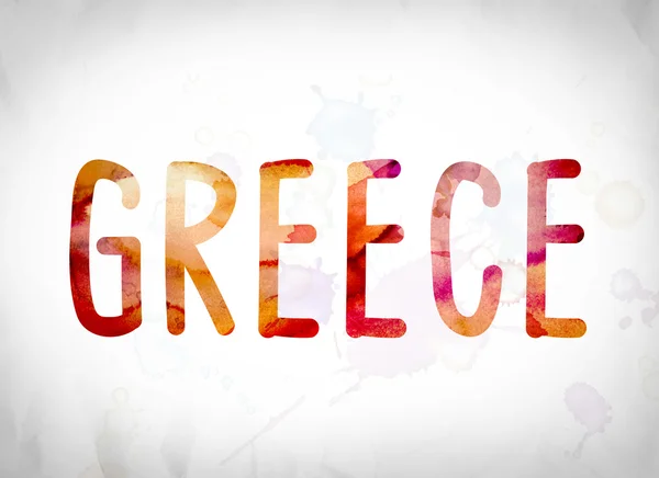 Řecko koncepce akvarel slovo umění — Stock fotografie