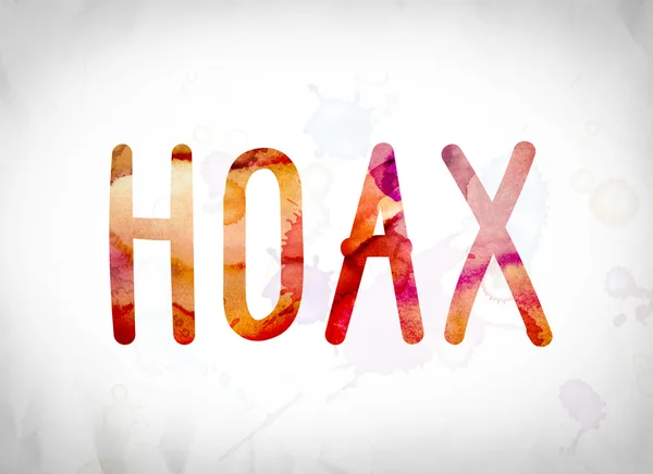 Hoax koncepció akvarell Word Art — Stock Fotó