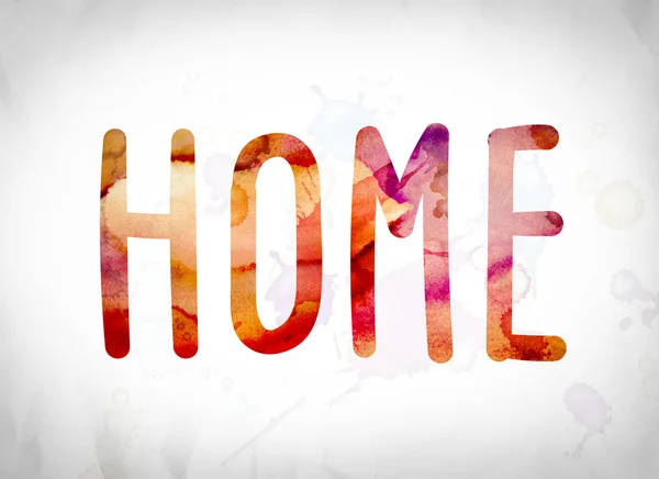 Home Concept akvarell Word Art — Stock Fotó