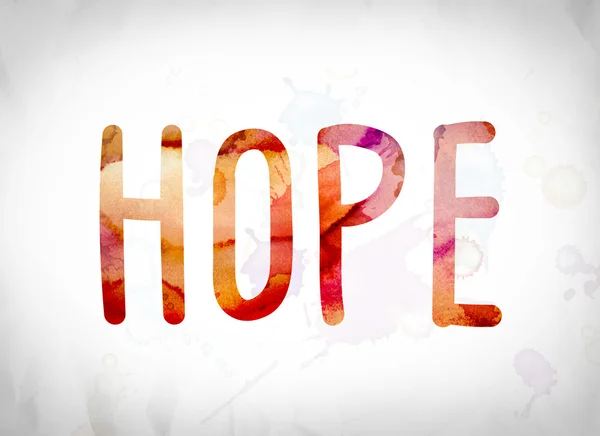 Hope Concept Watercolor Word Art — Stock Photo, Image