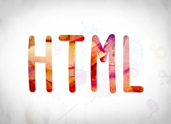 HTML Concept Watercolor Word Art — Stock Photo, Image