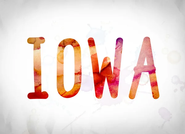 Iowa koncepcja akwarela WordArt — Zdjęcie stockowe