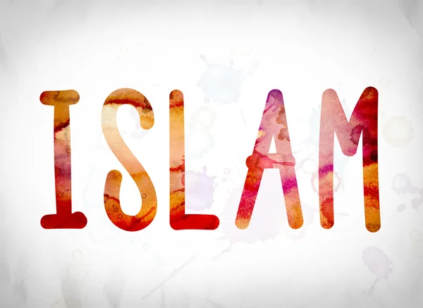 Islam kavramı suluboya Word Art — Stok fotoğraf