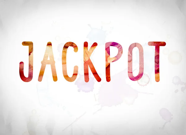 Jackpot Concept aquarel WordArt — Stockfoto