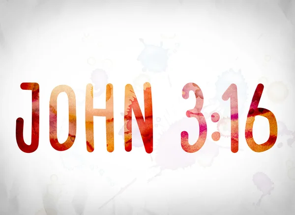 约翰 3:16 概念艺术水彩字 — 图库照片