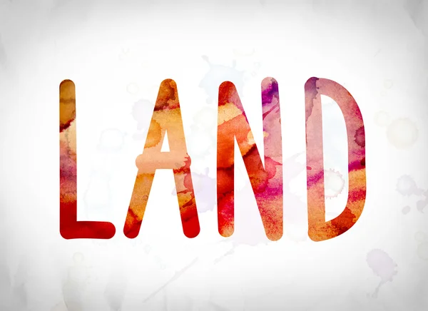 Land Concept aquarel WordArt — Stockfoto