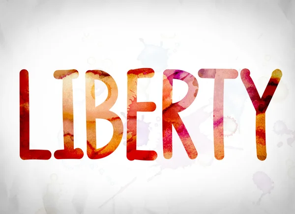Liberty koncepció akvarell Word Art — Stock Fotó