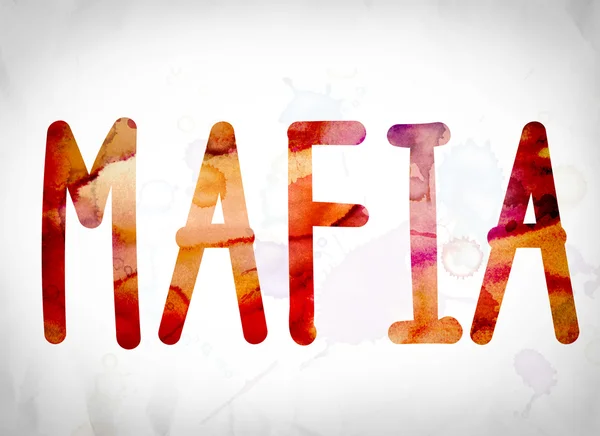 Mafia Concepto Acuarela Palabra Arte —  Fotos de Stock