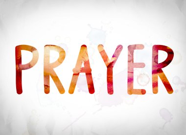 Prayer Concept Watercolor Word Art clipart