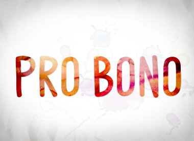 Pro Bono kavramı suluboya Word Art
