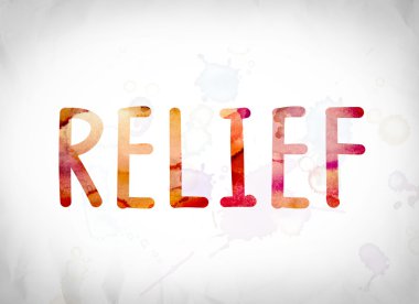 Relief Concept Watercolor Word Art clipart
