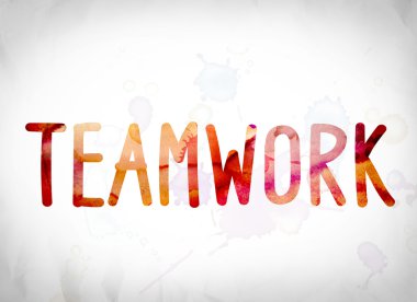 Ekip çalışması kavramı suluboya Word Art