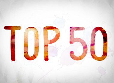 Top 50 kavramı suluboya Word Art