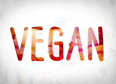 Vegan kavramı suluboya Word Art