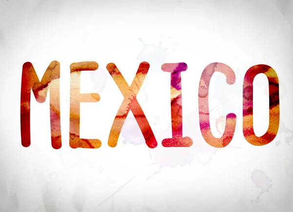 Mexiko Konzept Aquarell Wort Kunst — Stockfoto
