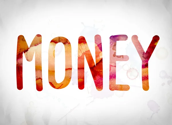 Money Concept Watercolor Word Art — Stock Photo, Image