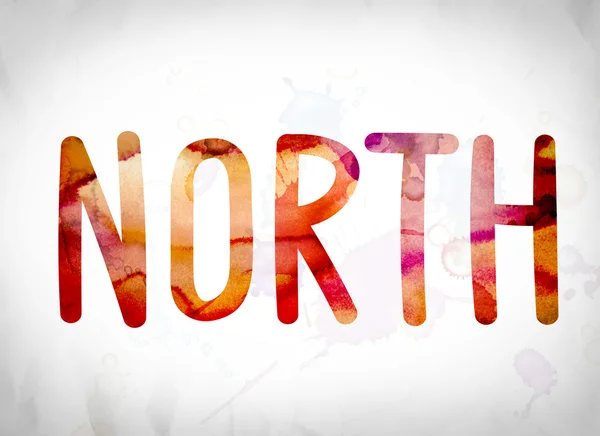 North Concept Watercolor Word Art — Stock Photo, Image