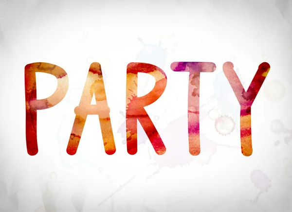 Party Concept Watercolor Word Art — Stock Photo, Image