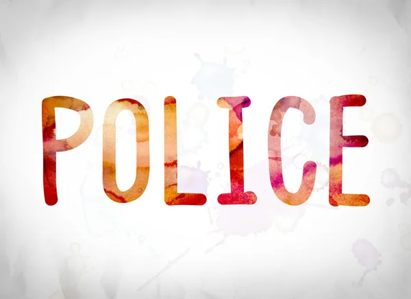 Police Concept Watercolor Word Art — Stock Photo, Image