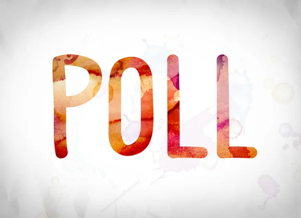 Poll Concept aquarel WordArt — Stockfoto