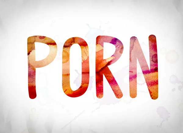 Porno Concept aquarel WordArt — Stockfoto