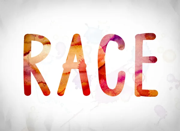 Race Concept Watercolor Word Art — Stock Photo, Image