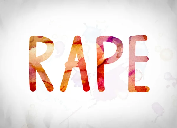 Rape Concept Watercolor Word Art — Stock Photo, Image