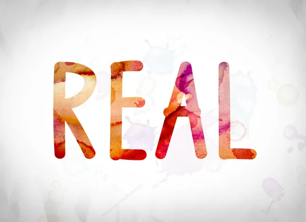 Conceito real Watercolor Word Art — Fotografia de Stock