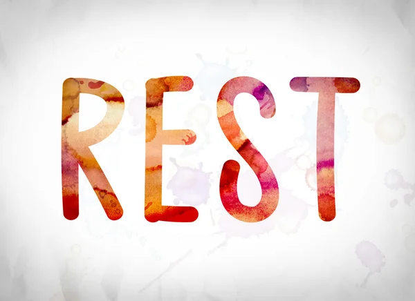 Rest concept Aquarell Wort Kunst — Stockfoto