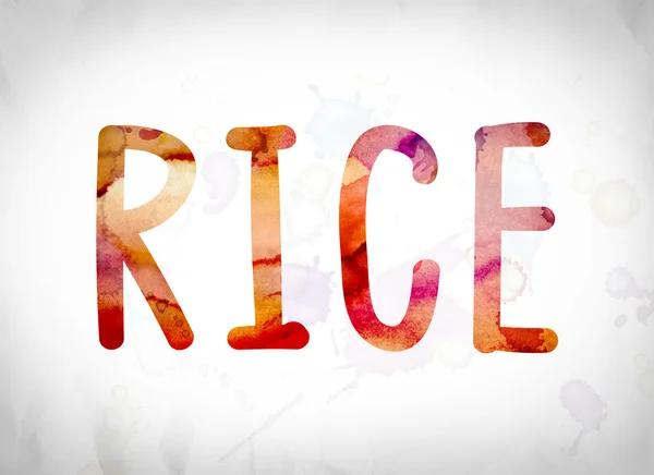 Concepto de arroz Acuarela Word Art — Foto de Stock