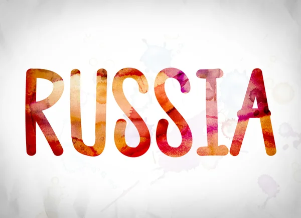 Russia Concetto Acquerello Word Art — Foto Stock
