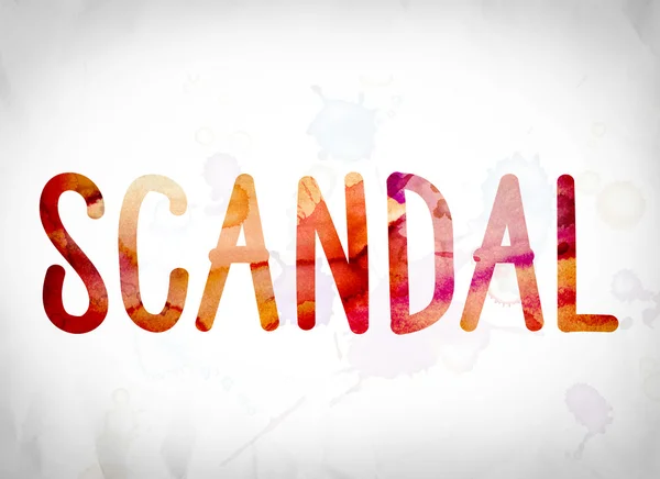 Scandal Concept Watercolor Word Art — Stock Photo, Image