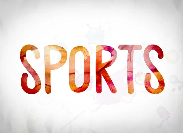 Sports Concept Watercolor Word Art — Stock Photo, Image