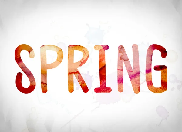 Spring Concept Watercolor Word Art — Stock Photo, Image