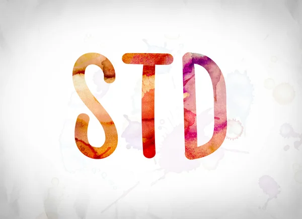STD-begrep - akvarellfarge Ordkunst – stockfoto