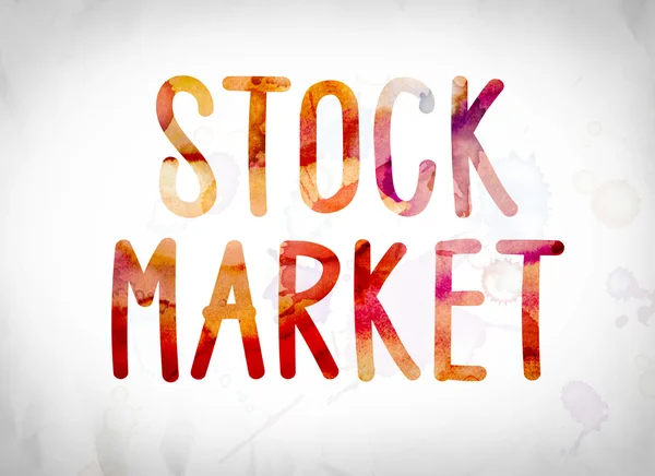 Stock MarketConcept Acuarela Word Art — Foto de Stock