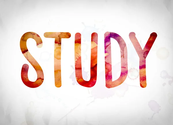 Study Concept Watercolor Word Art — Stock Photo, Image