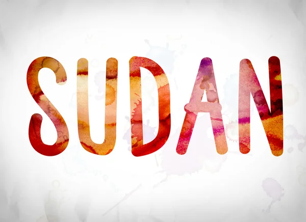 Soudan Concept Aquarelle Word Art — Photo