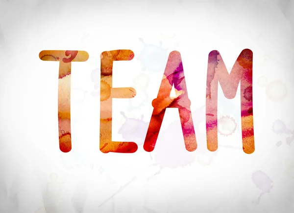 Conceito de equipe Watercolor Word Art — Fotografia de Stock