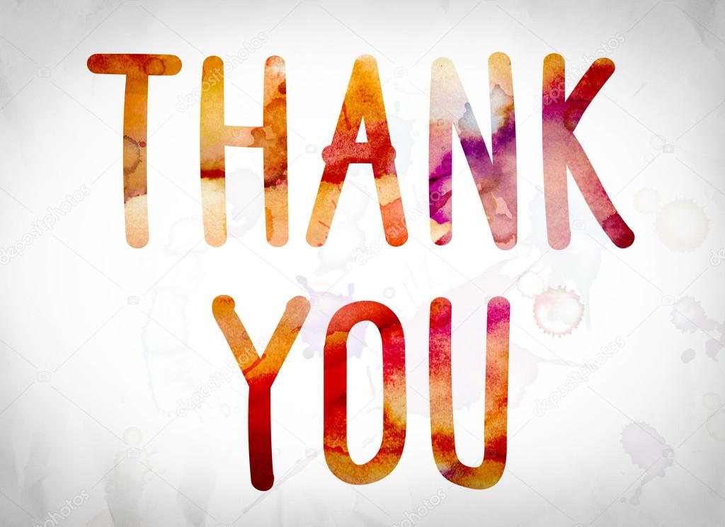 Thank You Concept Watercolor Word Art