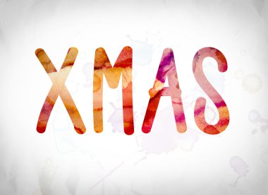 Xmas kavramı suluboya Word Art