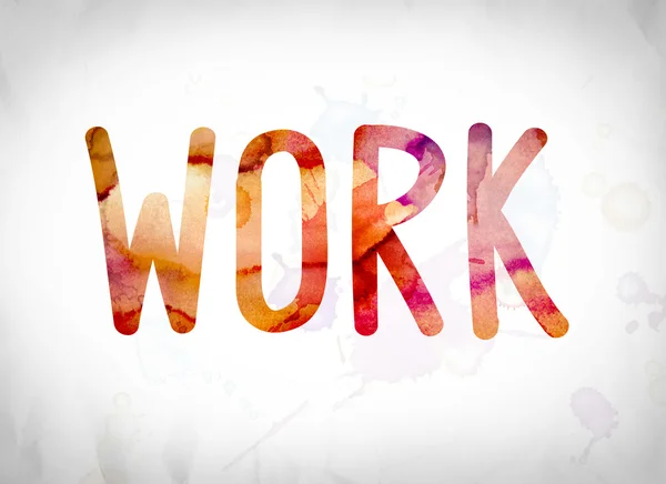 Conceito de trabalho Watercolor Word Art — Fotografia de Stock