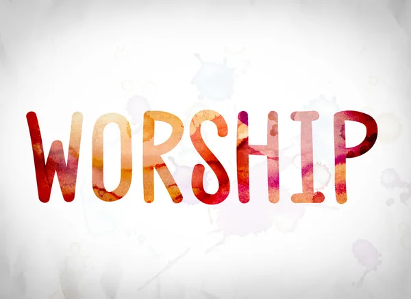 Worship Concept Watercolor Word Art — Stock Photo, Image