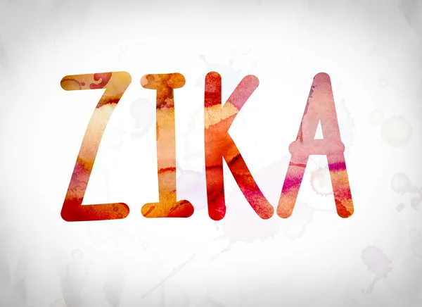 Zika концепцію мистецтва аквареллю слово — стокове фото