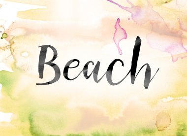 Word Art plaj renkli sulu boya ve mürekkep