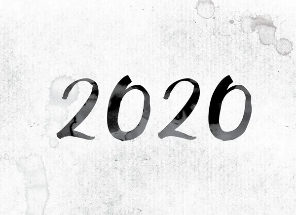 2020-ra koncepció tintával festett — Stock Fotó